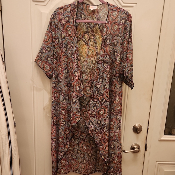 LuLaRoe Multicolor Patterned Kimono - Picture 1 of 3